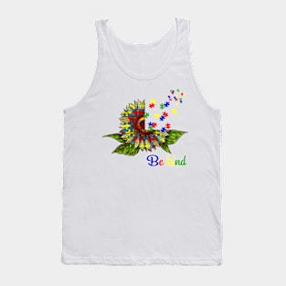 Be Kind Autism Awareness Sunflower Unity Day Tank Top